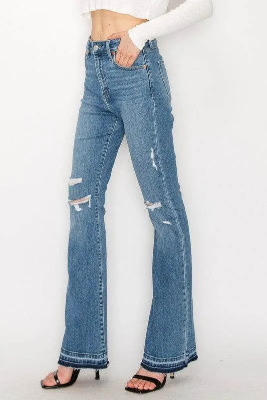 Artemis Vintage High Rise Skinny Bootcut With Release Hem Jeans