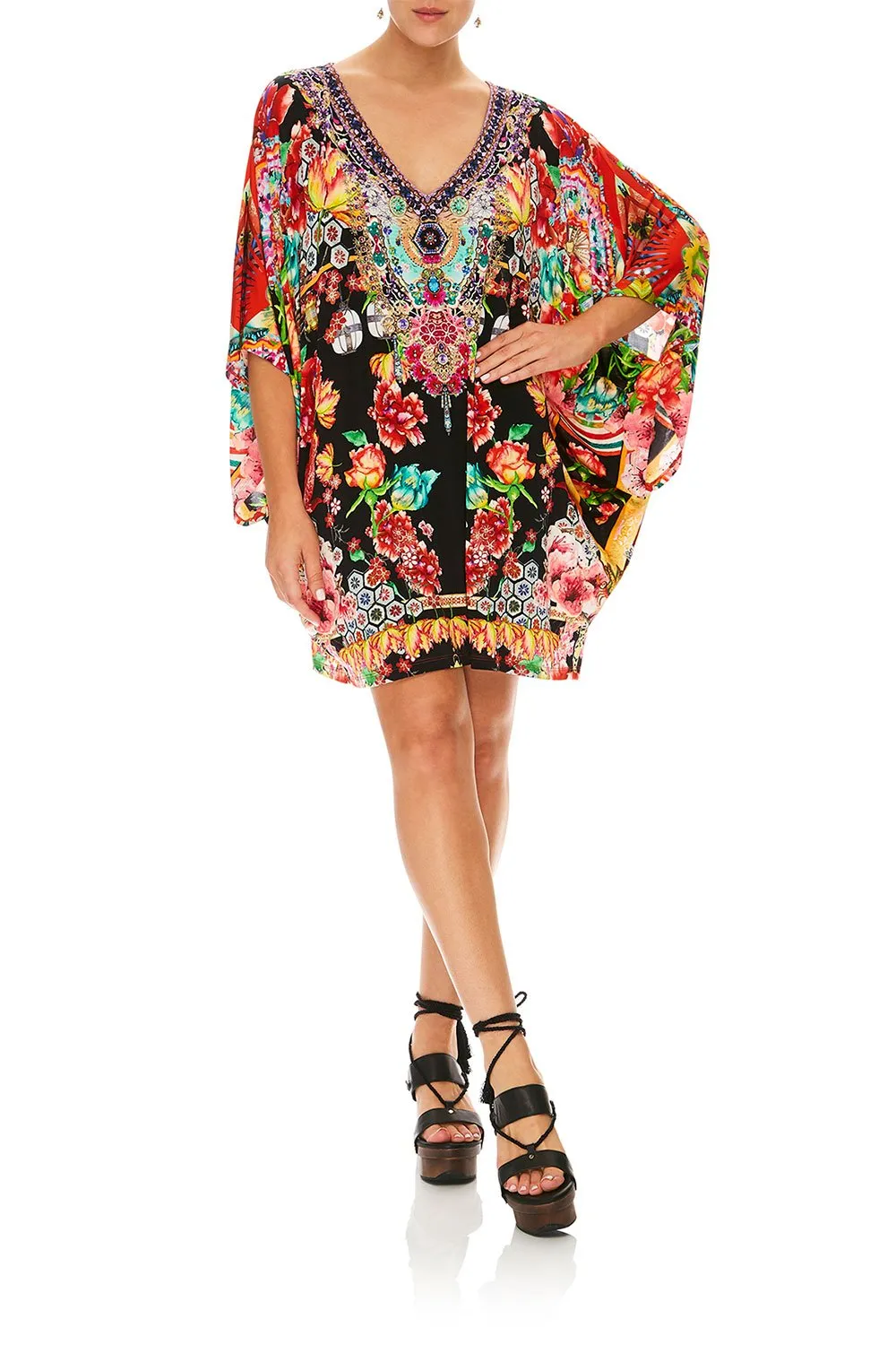 BAT SLEEVE DRESS PAINTED LAND